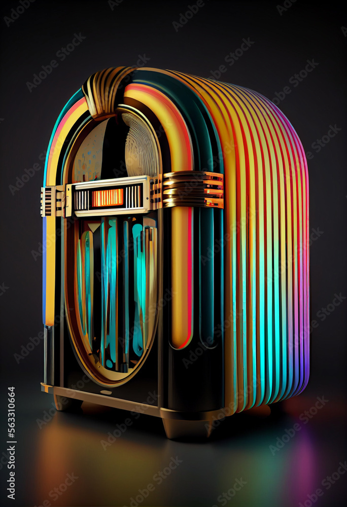 Poster minimalism vintage jukebox retro style concept. background pattern for design.
