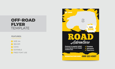 Off-road flyer template road adventure poster design  © Shahjahangdb