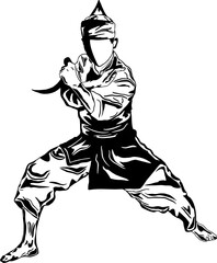 pencak silat vector illustration character 