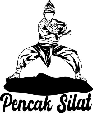 pencak silat vector illustration character 
