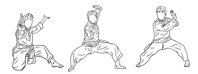 pencak silat vector illustration character 