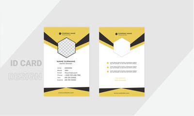 Abstract Simple  Id  Card Design, Professional Identity Card Template Vector for Employee and Others