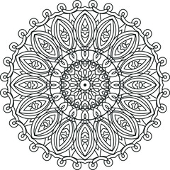 Abstract mandala pattern coloring page book  for adults