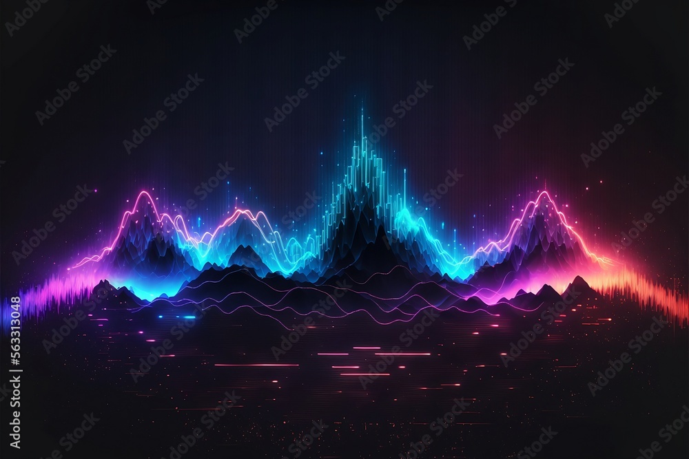 Poster abstract sound waves. frequency audio waveform, music wave hud interface elements, voice graph signa