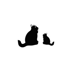 Black cat animal vector logo design . Cat icon . Cat silhouette 