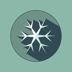 Stylish white snowflake with shadows. New Year's attributes in trendy colors of 2023. The illusion of a three-dimensional image.