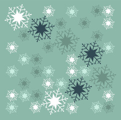 New Year's pattern of snowflakes in blue 2023 trendy colors.