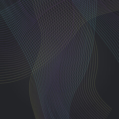 Neon Shape Motion Vector Black Background.
