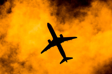 Aircraft Passenger take off  shot at sunset time