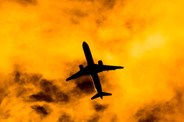 Aircraft Passenger take off  shot at sunset time