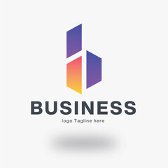 b letter initial colorful gradient logo