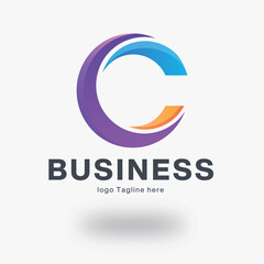 c letter initial colorful gradient logo