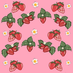 seamless pattern with strawberries