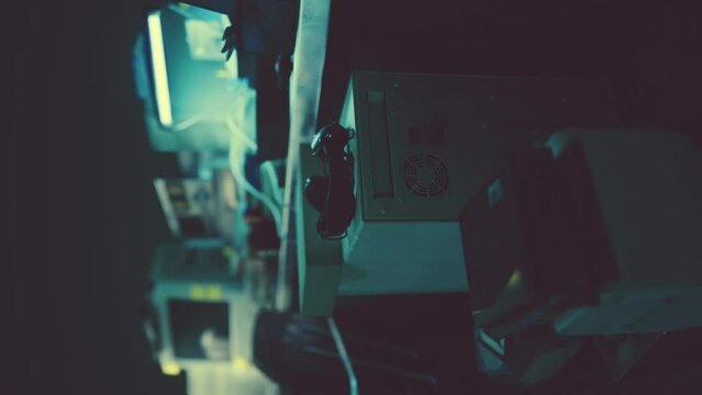 vertical format of vintage shot of obsolete technology