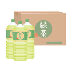 ケース売りのペットボトルの緑茶