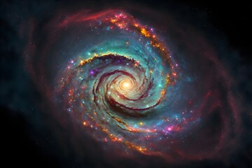 A neon-lit galaxy, generative ai
