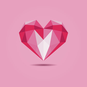 Brilliant heart-diamond polygon vector