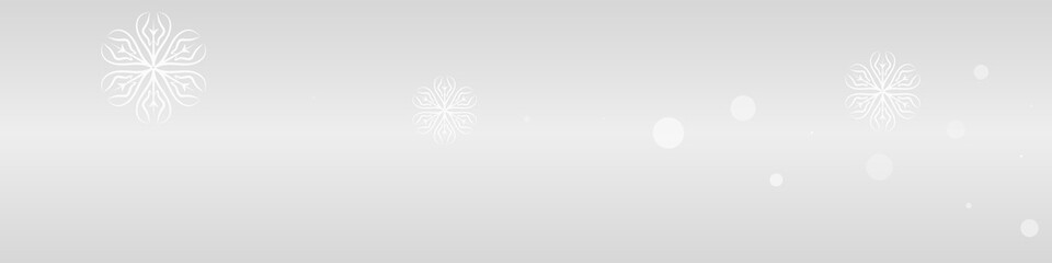 White Snowfall Vector Grey Panoramic Background.