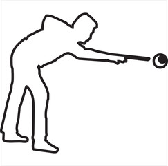 Vector, Image of billiard icon, black and white in color, with transparent background