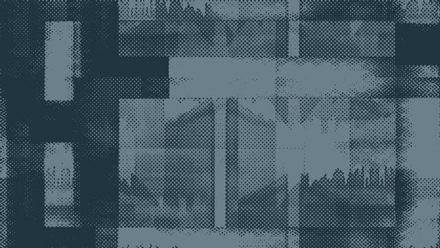 Abstract halftone grunge texture motion graphic background.