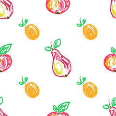 Seamless pattern. Children's drawings with wax crayons