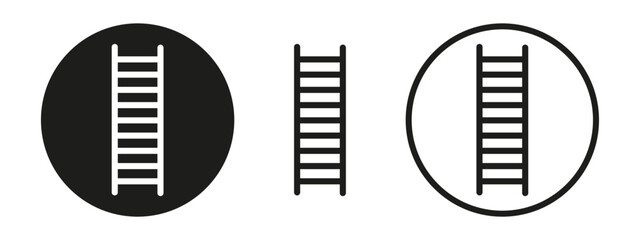 Illustration with black ladder on white background. Set of ladder vector icon.