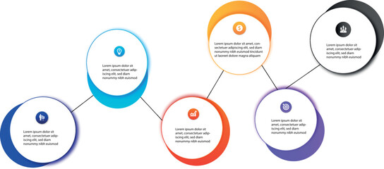 Infographic design template. Timeline concept with 6 steps