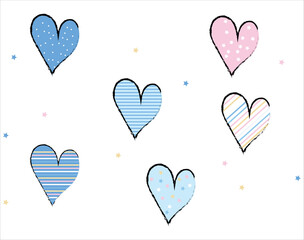 valentine, heart, love vector clip art and doodle art design