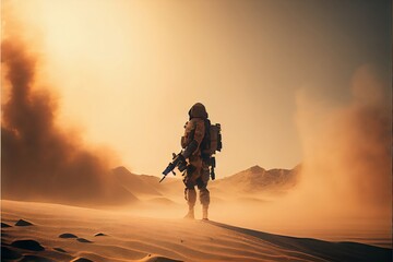 Soldat in der Wüste