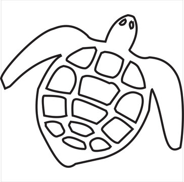 Vector, Image of turtle icon, black and white in color, with transparent background