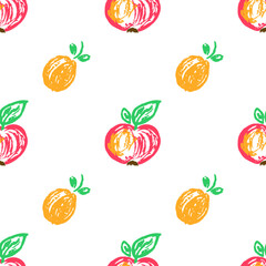 Seamless pattern. Children's drawings with wax crayons