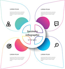 Concept of arrow business model with 6 successive steps. Six colorful graphic elements. Timeline design for brochure, presentation. Infographic design layout