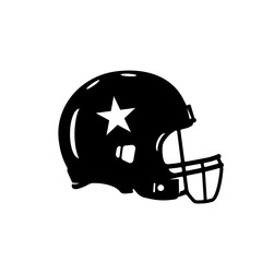 American Football Sports Helmet Vector Icon Illustration Silhouette