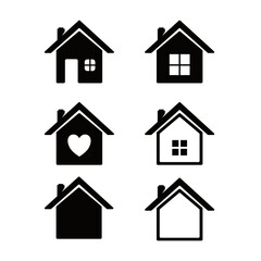 House Home Buildings Vector Icon Illustration Silhouette