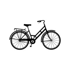 Retro City Bicycle Vector Icon Illustration Silhouette