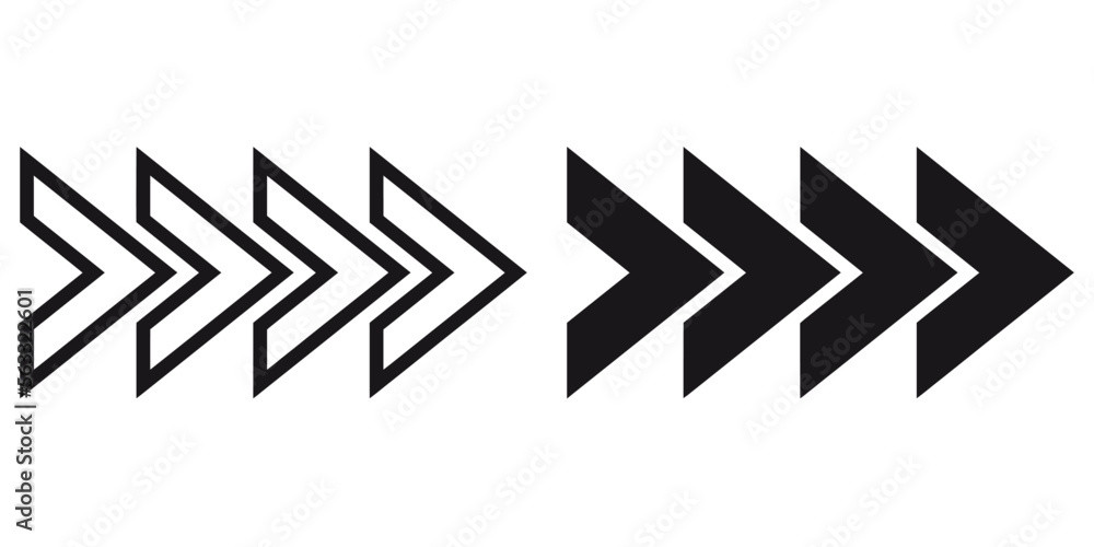 Poster ofvs307 outlinefilledvectorsign ofvs - arrow vector icon . right direction . 4 triangular direction 