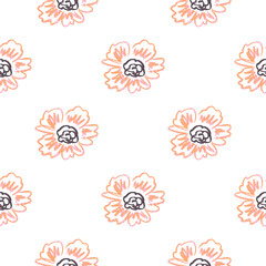 Seamless pattern. Children's drawings with wax crayons