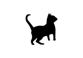 Abstract cat logo template design icon isolated white background