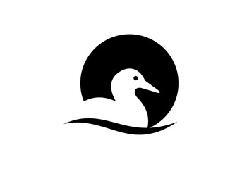Abstract duck icon logo template design