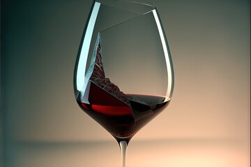 Unusual aspect wine glass of the future allowing to taste as never before illustration generative ai