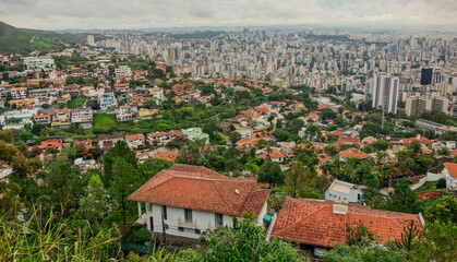 Fototapeta na wymiar skyscrapers of big metropolis. Belo Horizonte city, MG, Brazil. Aerial view