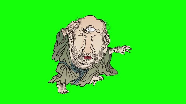 浮世絵　妖怪　その6　グリーンバック