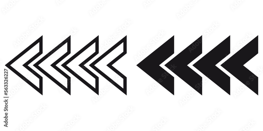 Poster ofvs308 outlinefilledvectorsign ofvs - arrow vector icon . left direction . 4 triangular direction p
