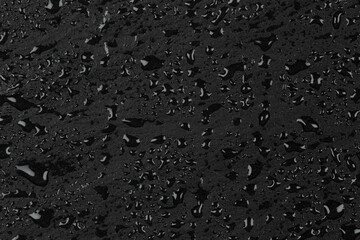 Water drops on dark stone