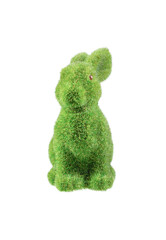 Green figure of a rabbit. Isolate.