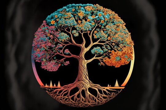 Auf dem Weg sto&szlig;en wir auf einen Baum des Lebens zur Friedenszeit