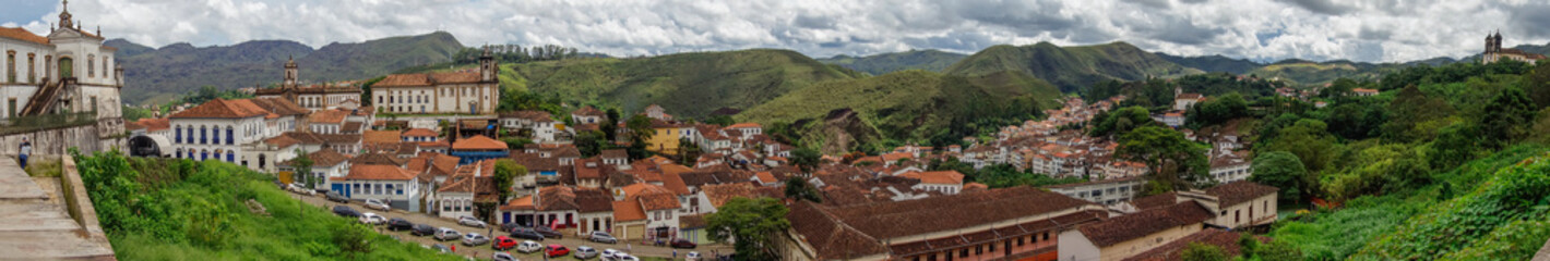 Naklejka na ściany i meble panoramic view of Ouro Preto, MG, Brazil. World Heritage Site by UNESCO