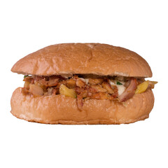 Turkish Doner Kebab Sandwich isolated on white background., chicken doner, meat doner 