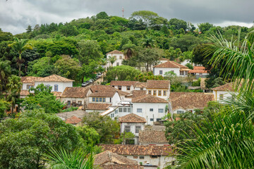 Fototapeta na wymiar panoramic view of Tiradentes historic city, in Minas Gerais, Brazil