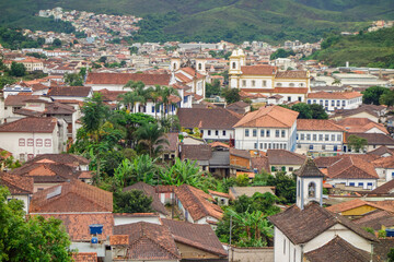 Fototapeta na wymiar cityscape of colonial city of Mariana, in Minas Gerais state in Brazil